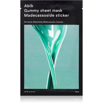 Abib Gummy Sheet Mask Madecassoside Sticker mască textilă calmantă pentru fortificarea barierei cutanate